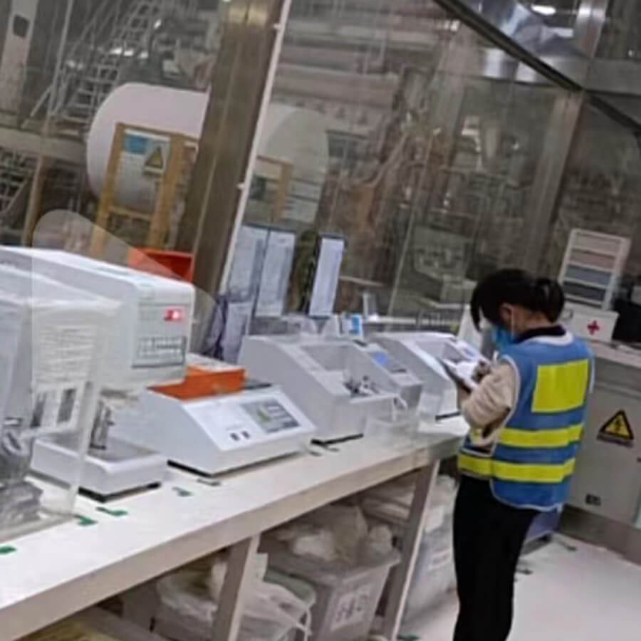 tissue jumbo roll testing department