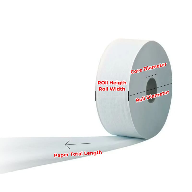 dimensiones del rollo jumbo de papel higiénico