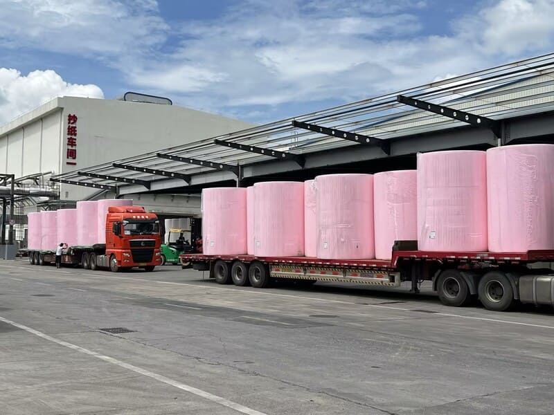 Bobinas-Jumbo De Papel Tisú De rosa Colores