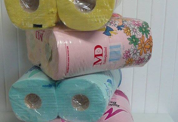 colored toilet paper roll